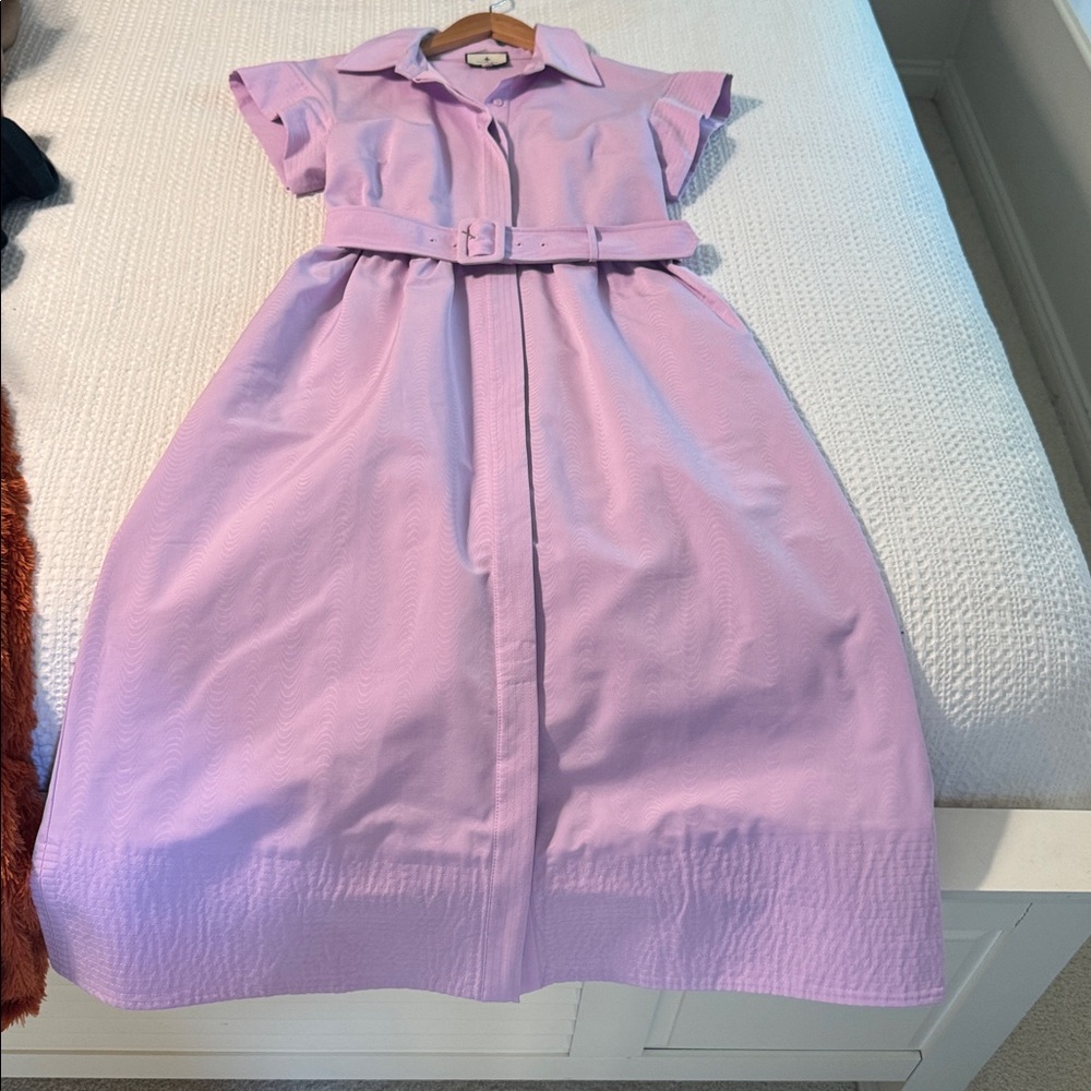 Tuckernuck Lilac Pink Belted Midi Dress - Picture 2 of 5